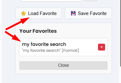 Favorites list