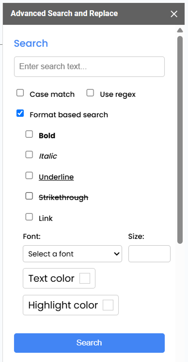 Format search
