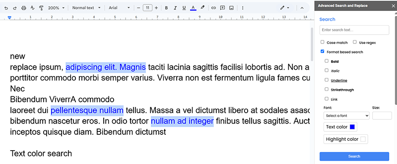 Text color search 1